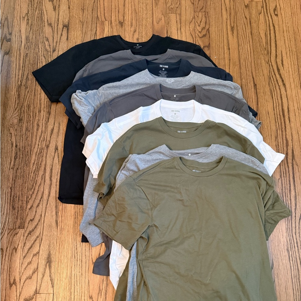 Lot of 9 Large True Classic Tees.